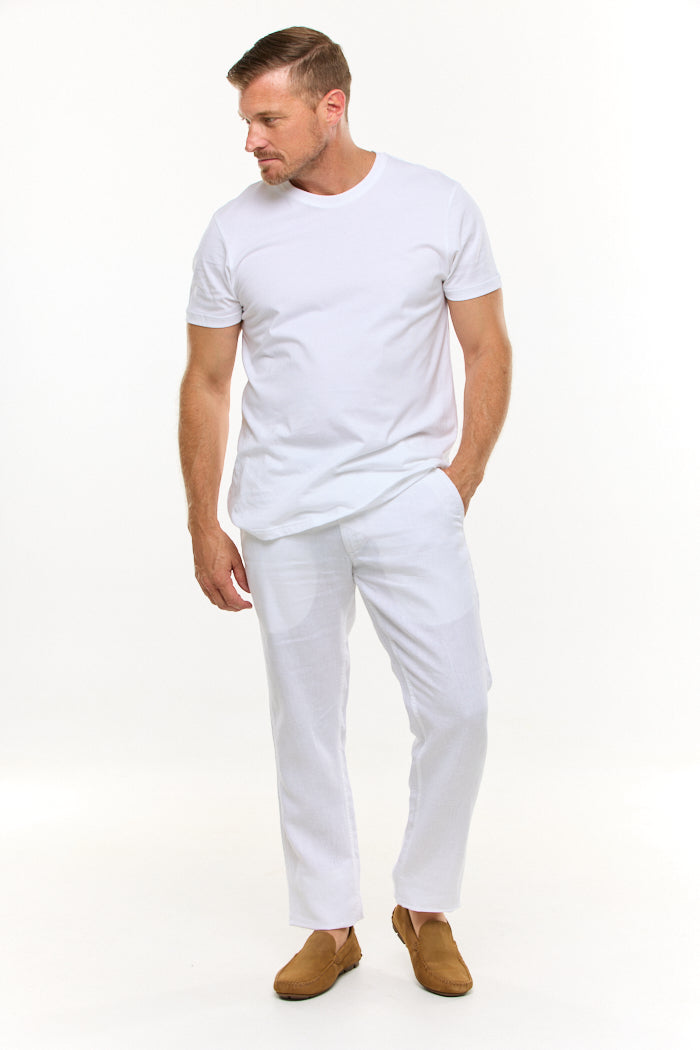 EDEN WHITE LINEN PANT-David Smith Australia
