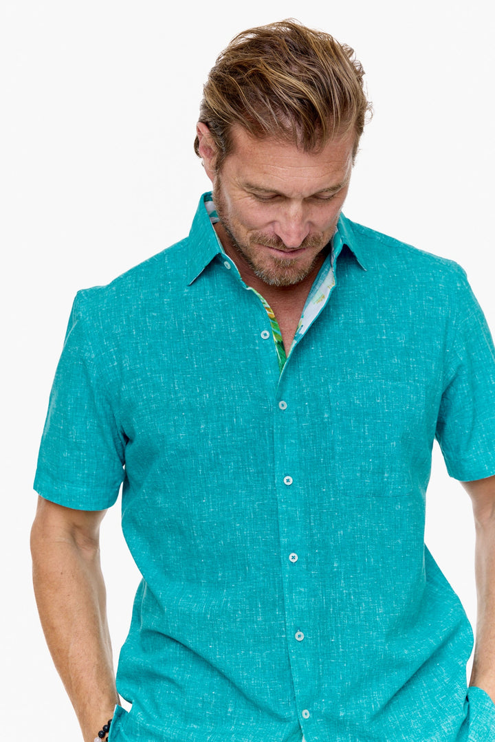 CAYMAN SILCOTT SHIRT TEAL-David Smith Australia