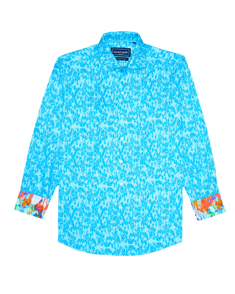 SUBTLE PAISLEY SHIRT OCEAN