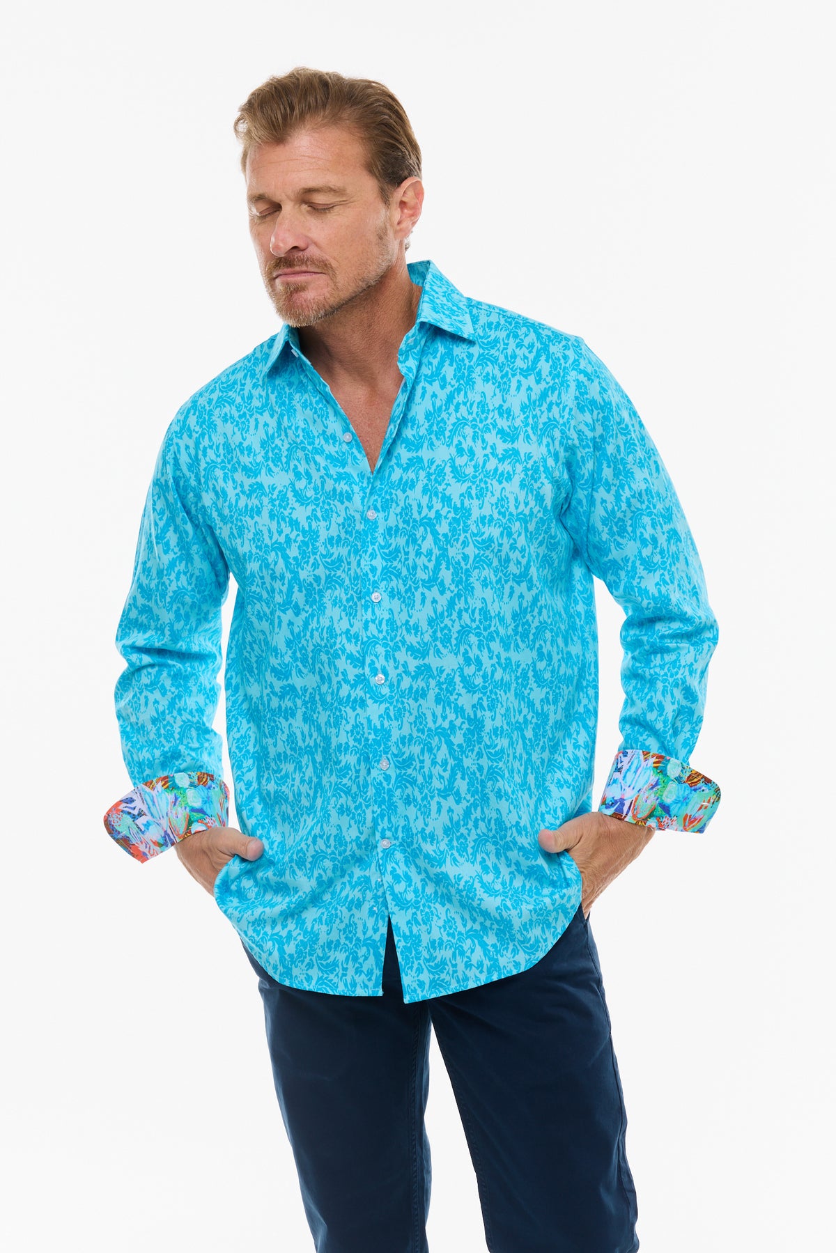 SUBTLE PAISLEY SHIRT OCEAN