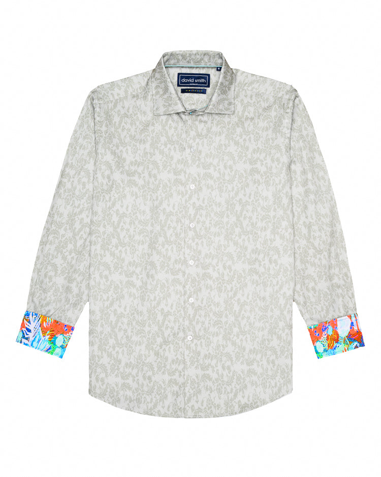 SUBTLE PAISLEY SHIRT SILVER