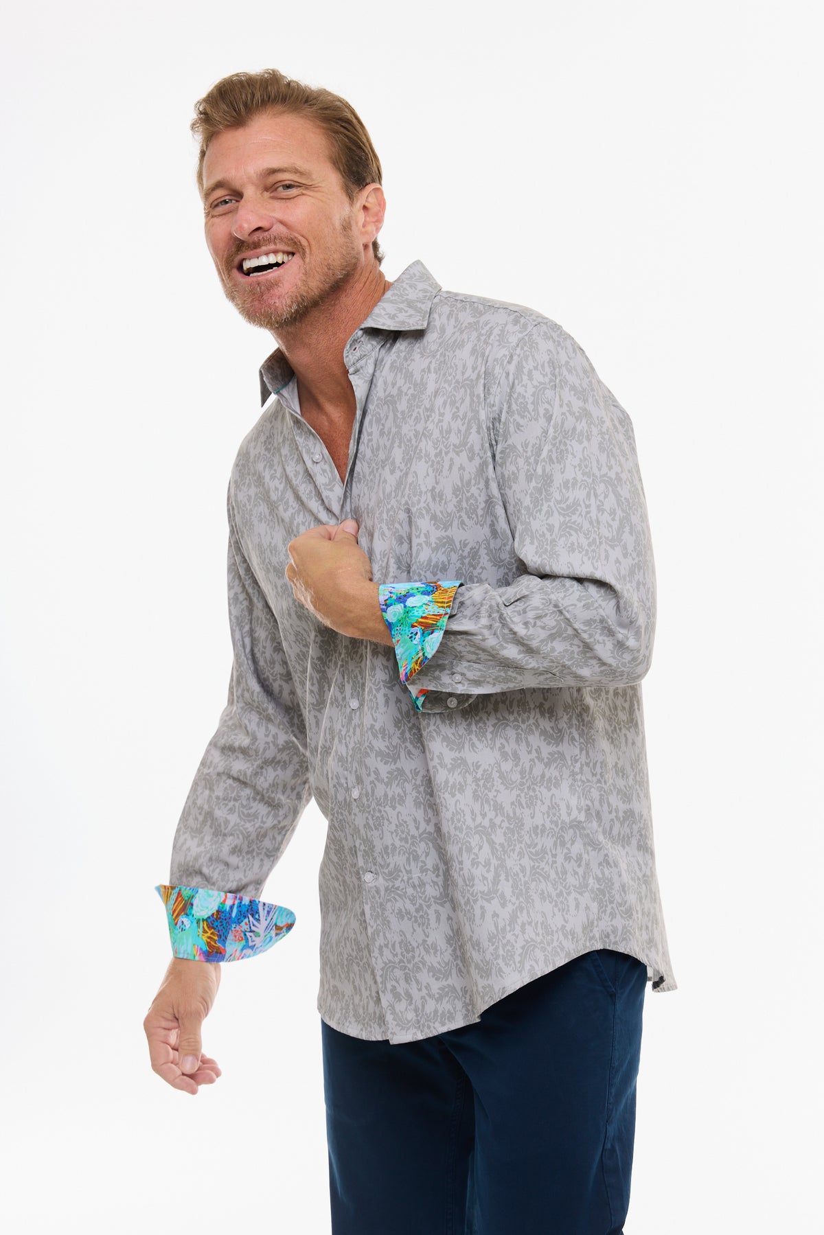 SUBTLE PAISLEY SHIRT SILVER
