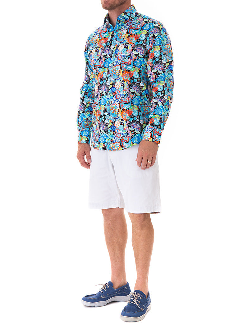 PAISLEY BY DESIGN SHIRT AQUA-David Smith Australia