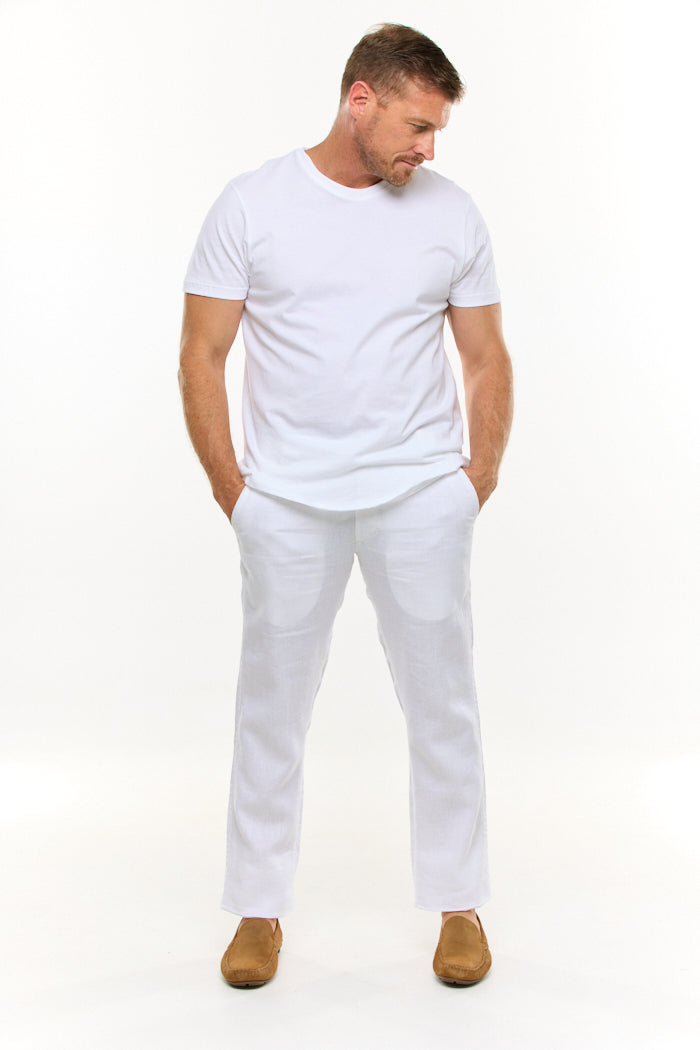 EDEN WHITE LINEN PANT-David Smith Australia