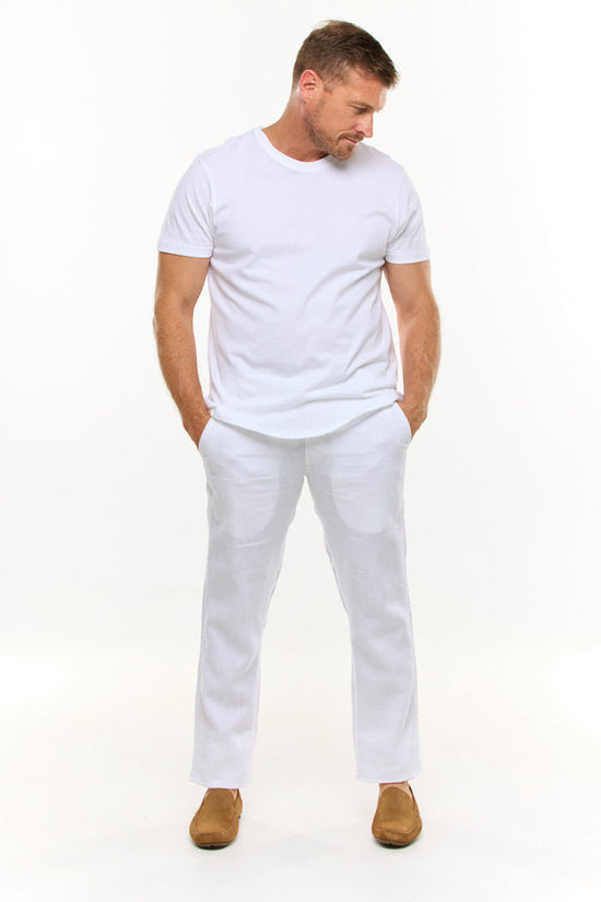 EDEN WHITE LINEN PANT-David Smith Australia