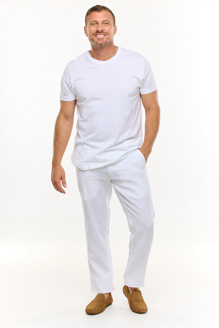 EDEN WHITE LINEN PANT-David Smith Australia