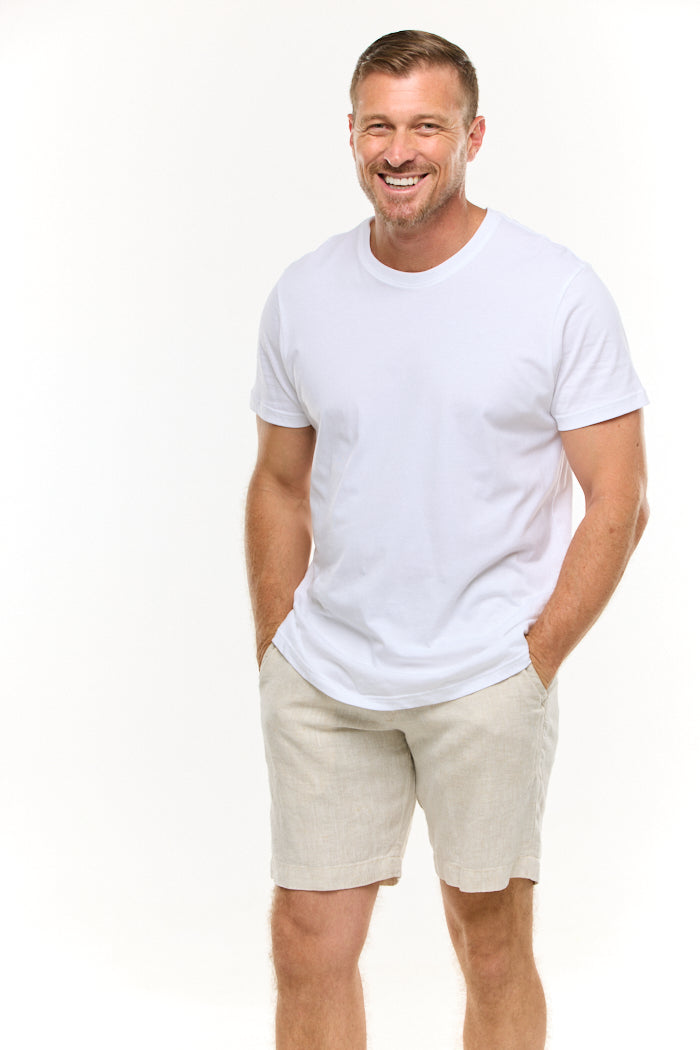 REEF NATURAL LINEN SHORT-David Smith Australia