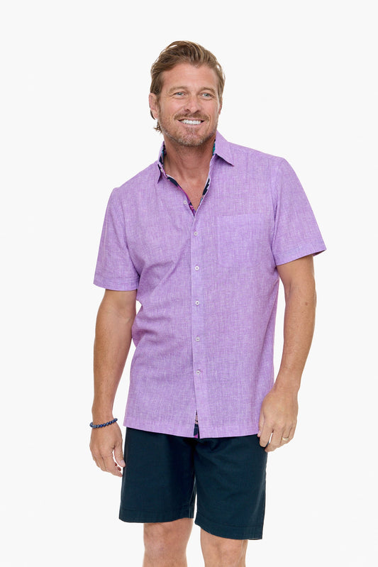 CAYMAN SILCOTT SHIRT LILAC-David Smith Australia