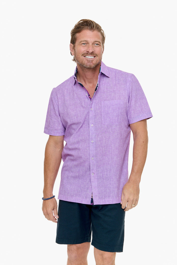 CAYMAN SILCOTT SHIRT LILAC-David Smith Australia