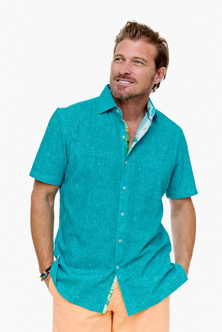 CAYMAN SILCOTT SHIRT TEAL-David Smith Australia