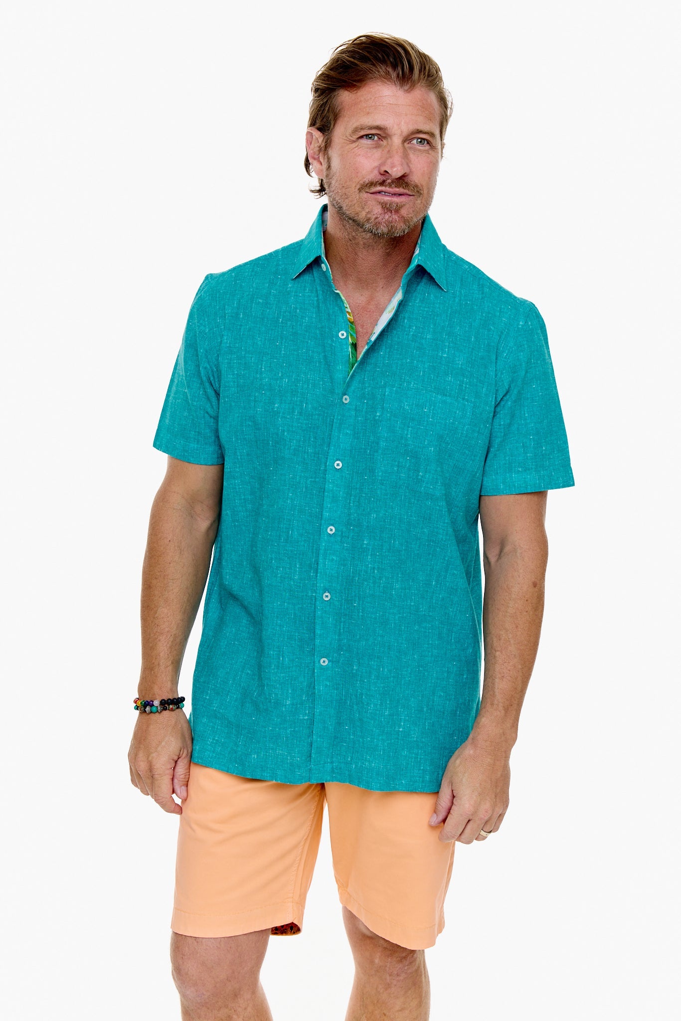 CAYMAN SILCOTT SHIRT TEAL-David Smith Australia