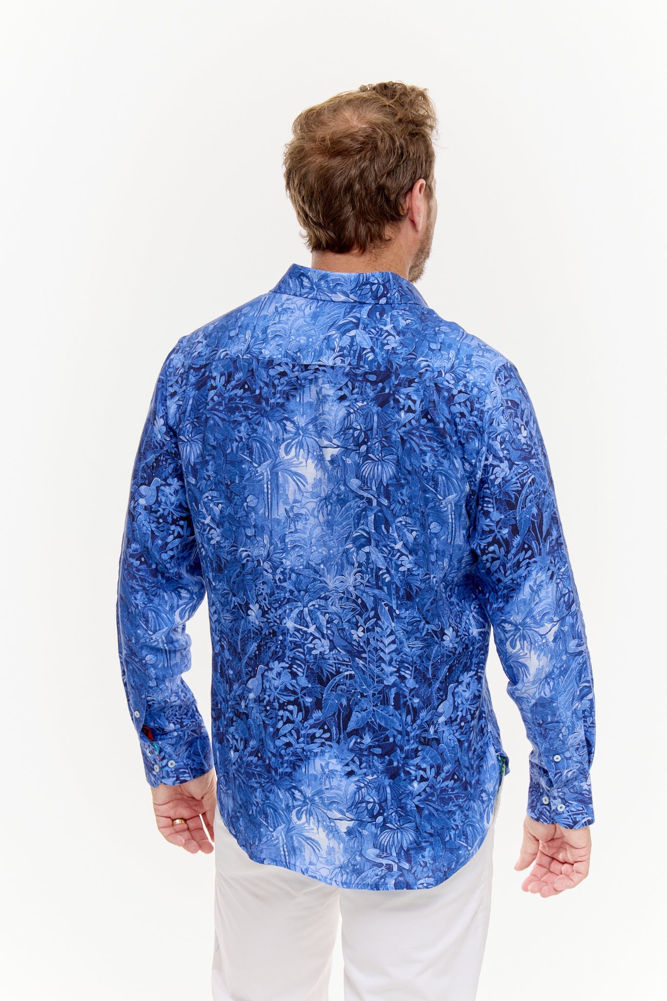 SHADOWS LINEN SHIRT BLUE-David Smith Australia