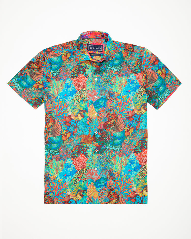 PLUME SHIRT SHORT SLEEVE AQUA