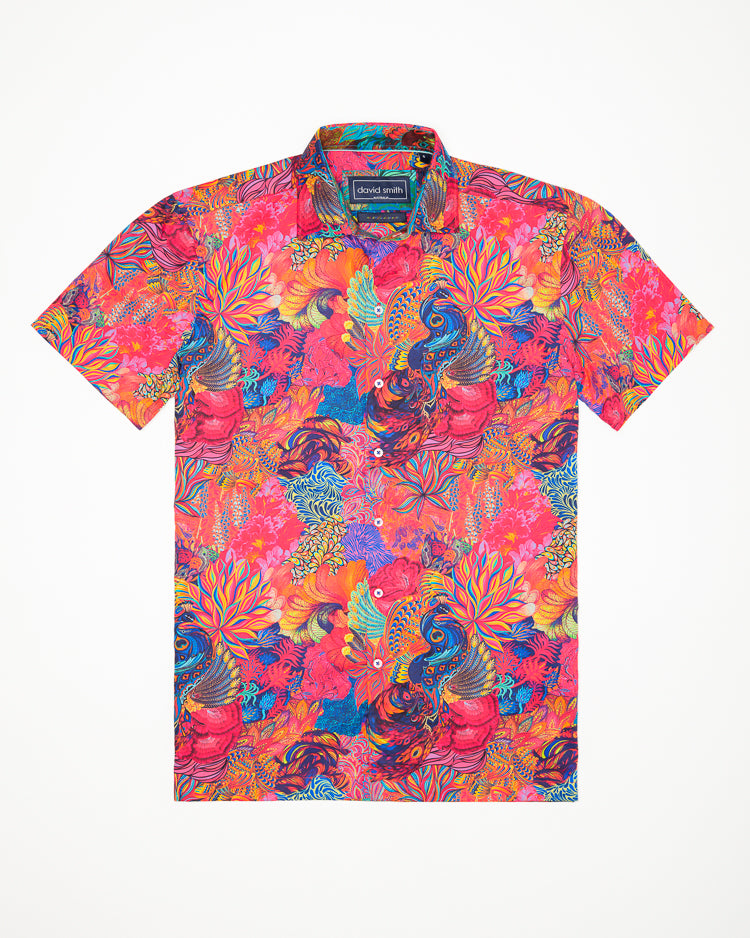 PLUME SHIRT SHORT SLEEVE HOT PINK