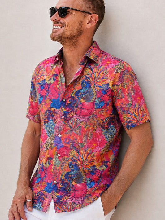 PLUME SHIRT SHORT SLEEVE HOT PINK