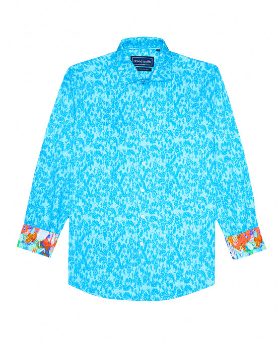 SUBTLE PAISLEY SHIRT OCEAN