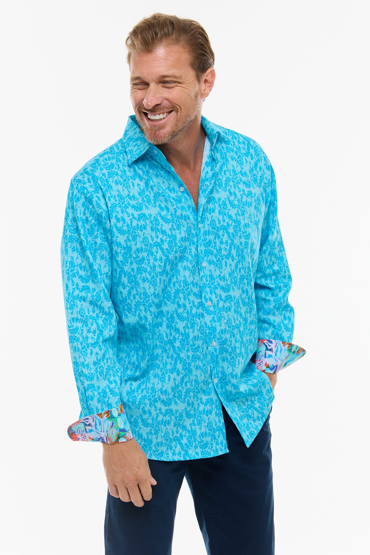 SUBTLE PAISLEY SHIRT OCEAN