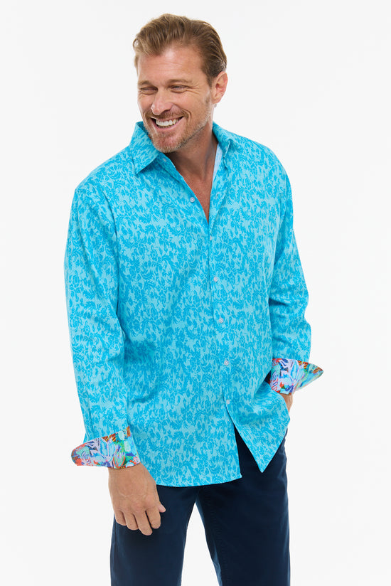 SUBTLE PAISLEY SHIRT OCEAN