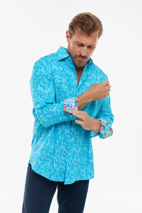 SUBTLE PAISLEY SHIRT OCEAN