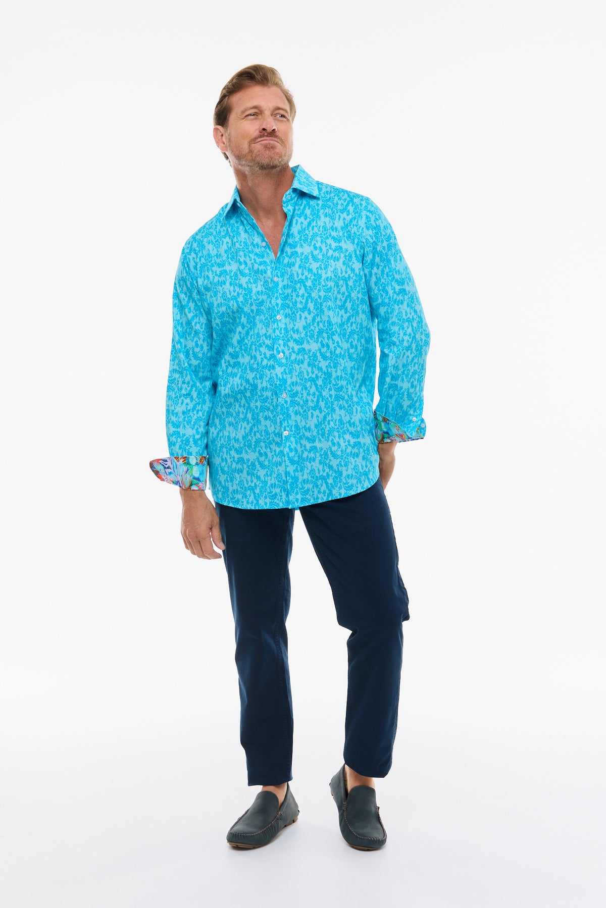 SUBTLE PAISLEY SHIRT OCEAN