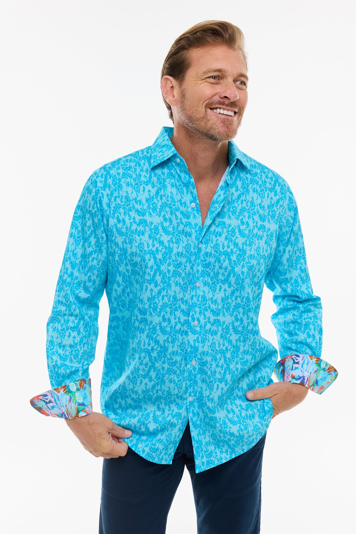 SUBTLE PAISLEY SHIRT OCEAN