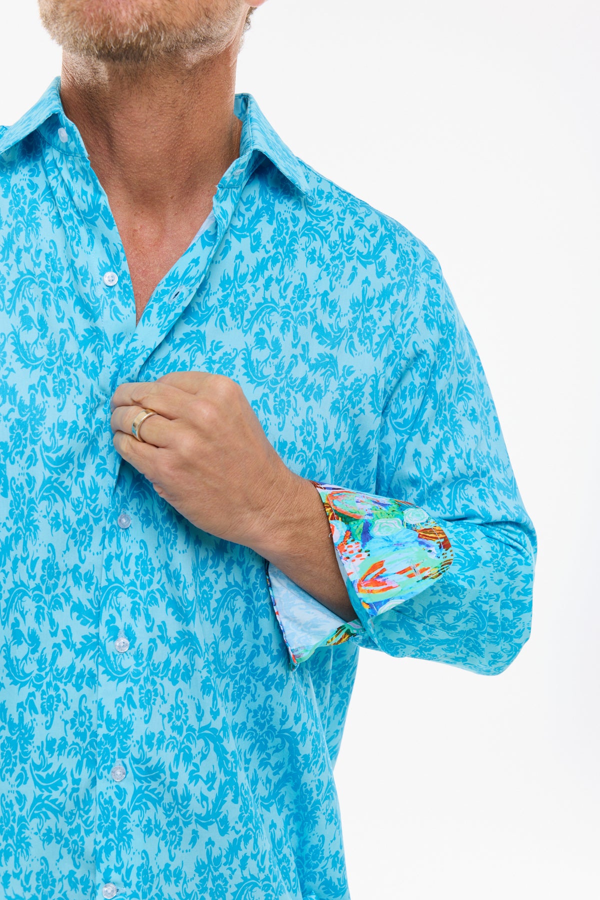 SUBTLE PAISLEY SHIRT OCEAN