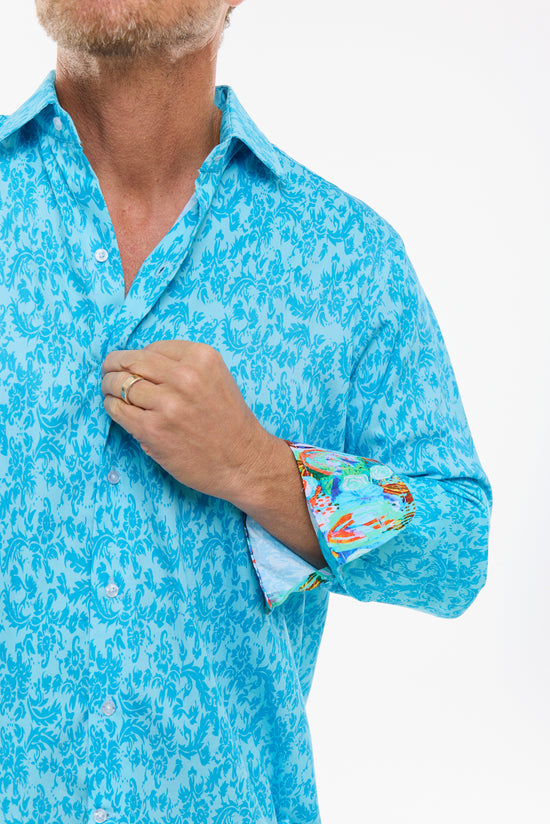SUBTLE PAISLEY SHIRT OCEAN