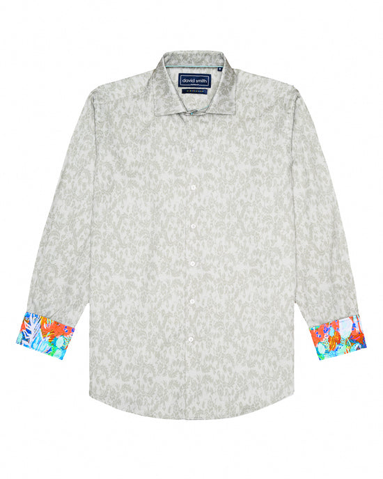 SUBTLE PAISLEY SHIRT SILVER