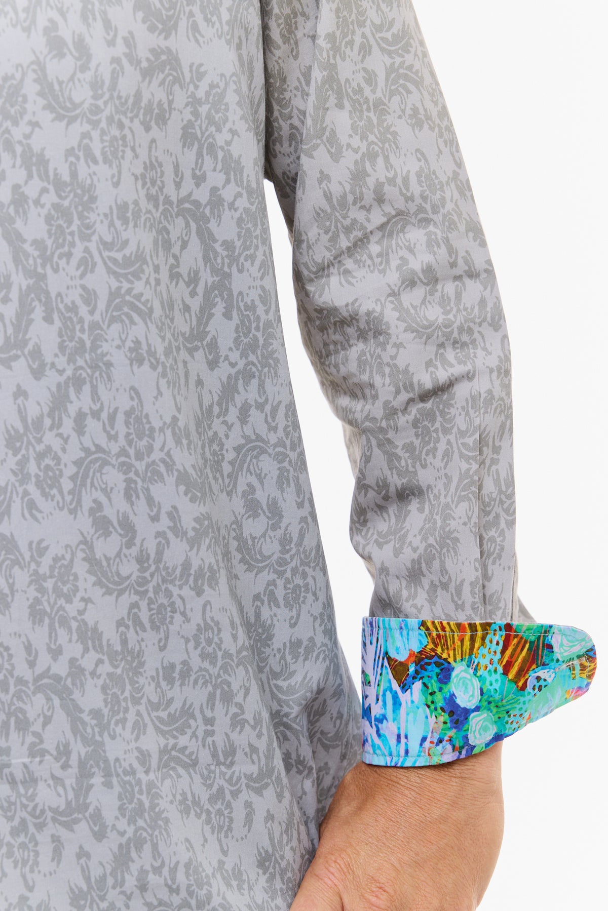 SUBTLE PAISLEY SHIRT SILVER