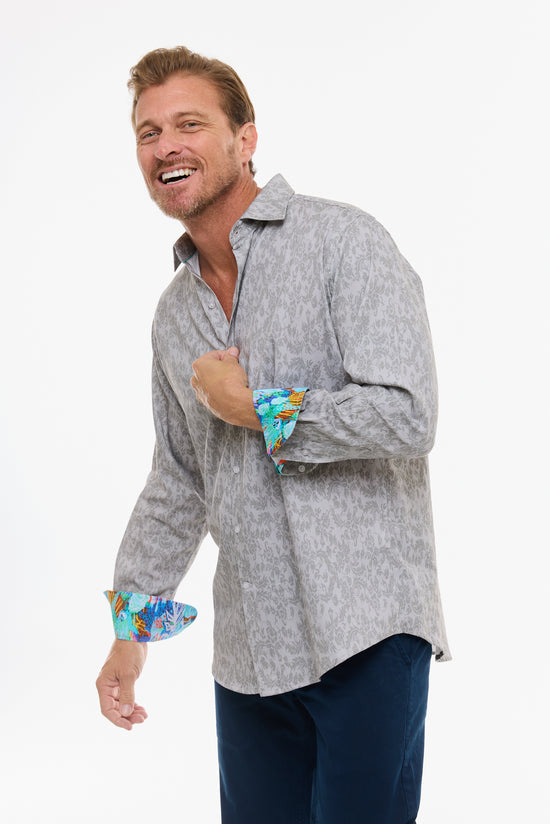 SUBTLE PAISLEY SHIRT SILVER