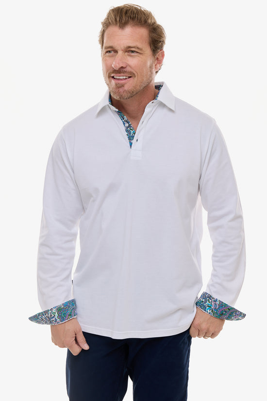 AMALFI POLO WHITE LONG SLEEVE