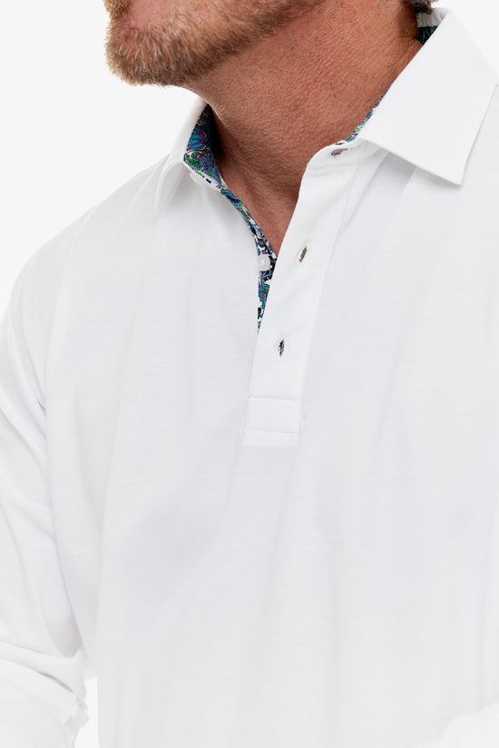 AMALFI POLO WHITE LONG SLEEVE