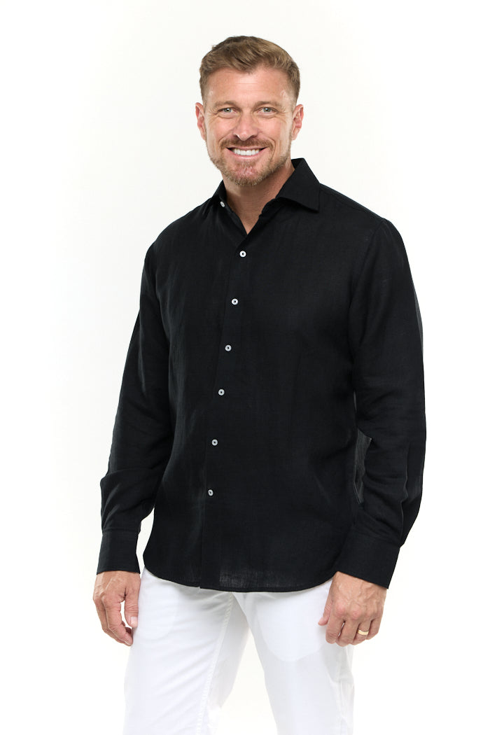 Lanikai Black Linen Shirt – Modern Menswear Staple | David Smith
