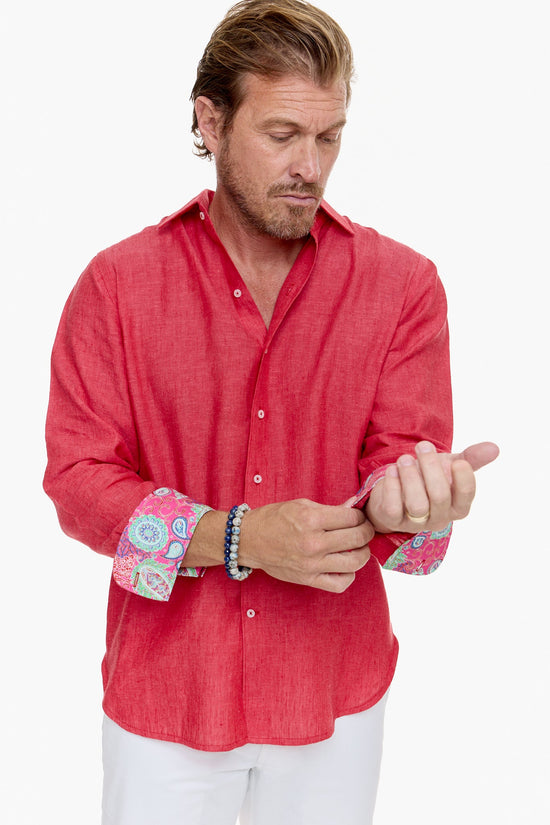 LANIKAI LINEN SHIRT SUNSET-David Smith Australia