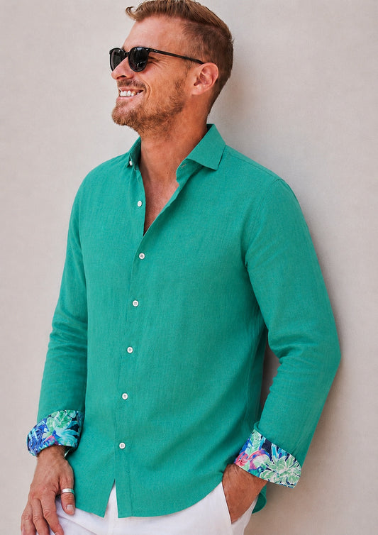 Men’s linen shirt green 
