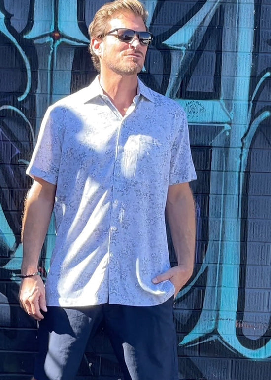 CAPRI SHIRT WHITE FLORAL-David Smith Australia