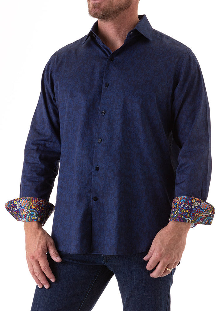 SUBTLE PAISLEY SHIRT INK-David Smith Australia