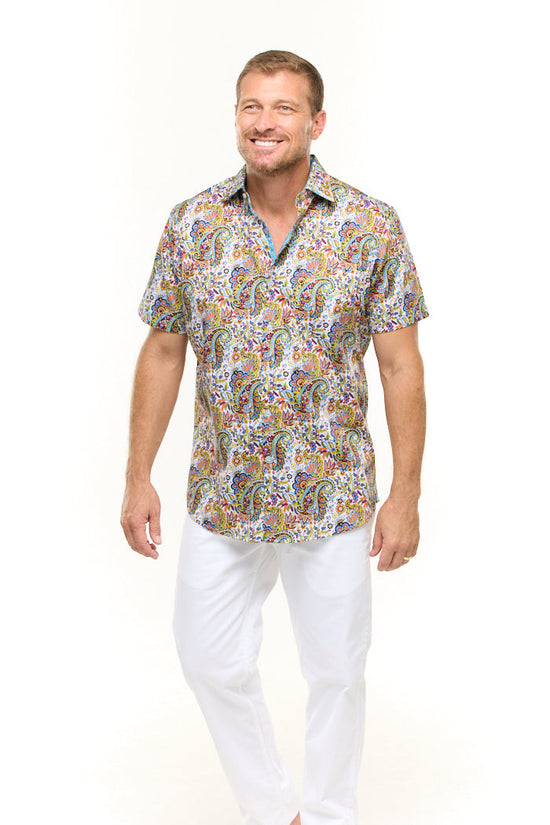 PEACOCK PAISLEY S/S SHIRT-David Smith Australia
