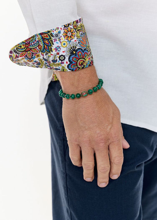 Turquoise Tibetan Bead Bracelet Elastic-David Smith Australia