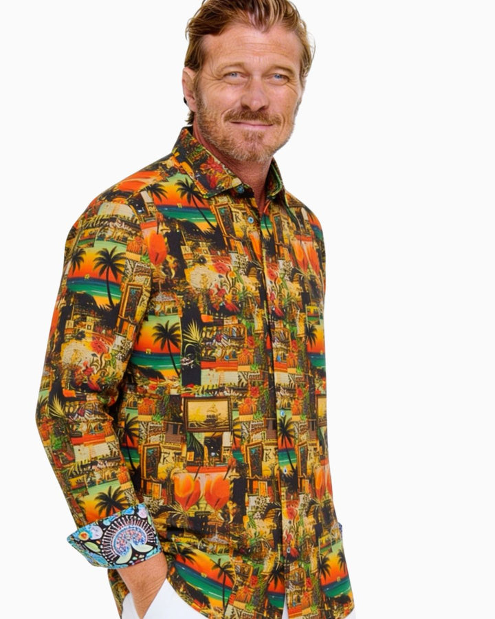 MAI TAI SHIRT – Sunset Cocktail Print - 14 shirts available-David Smith Australia