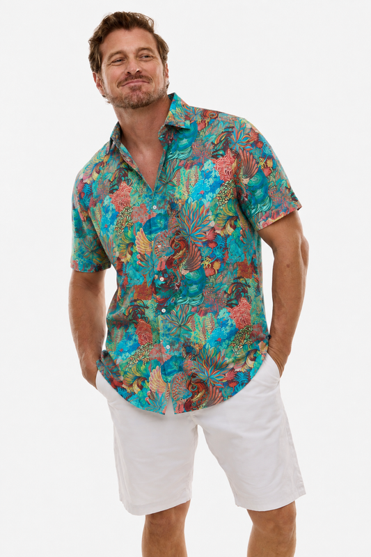 PLUME SHIRT SHORT SLEEVE AQUA