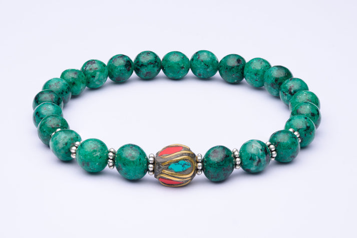 Turquoise Tibetan Bead Bracelet Elastic